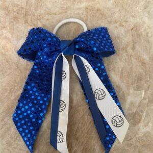 Blue and White Kids Hair Bow